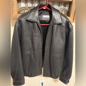 Black leather jacket